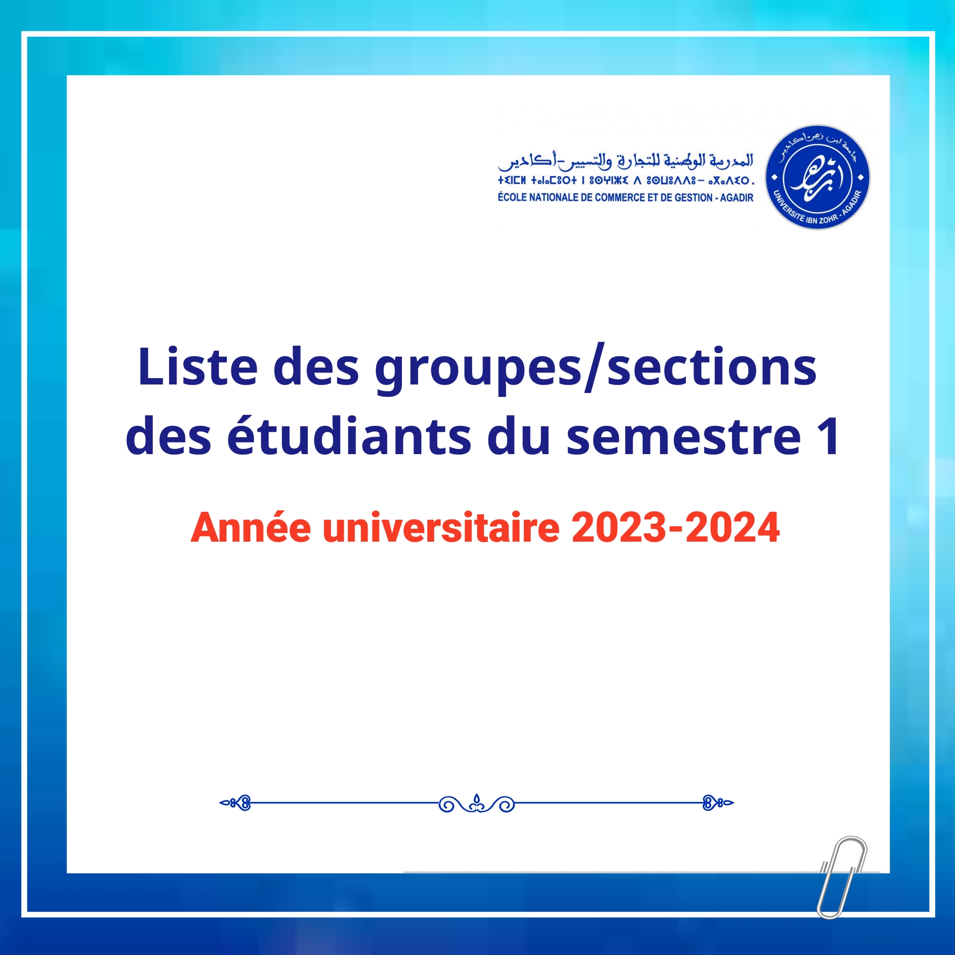 Liste des étudiants