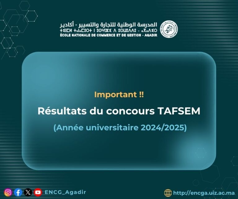 Résultats du concours TAFSEM 2024-2025